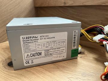 Alimentatore PC 520W Scorpion testato per ricambio