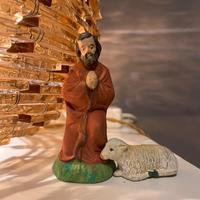 Statuina presepe san Giuseppe con pecorella