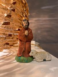 Statuina presepe san Giuseppe con pecorella