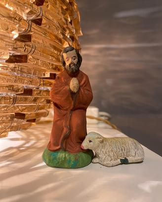 Statuina presepe san Giuseppe con pecorella