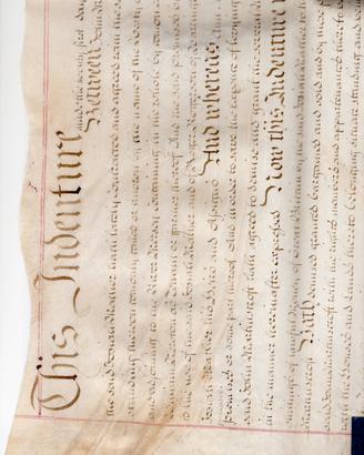 Manoscritto INDENTURE 1772