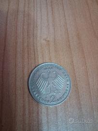 Moneta 2 Marchi Germania Ovest 1969 ultimo anno 