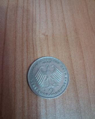 Moneta 2 Marchi Germania Ovest 1969 ultimo anno 