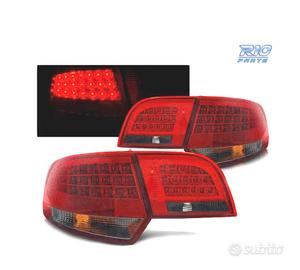 FANALI A LED AUDI A3 8P 04-08 SPORTBACK ROSSO FUMÉ