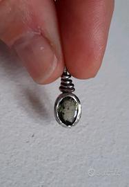 Ciondolo Argento 925 con Apatite Verde