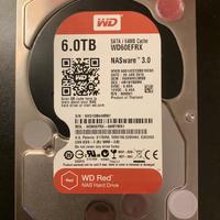 Hard Disk 6TB WD60EFRX Red  CMR