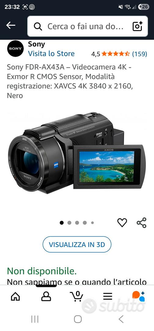 Videocamera 4K Sony FDR-AX43A - Sensore Exmor R, Zoom Ottico 20x, Stabilizzazione 5 Assi, Nero - Foto 7