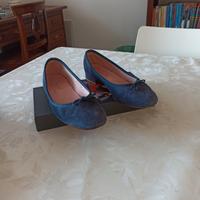 ballerine blu in camoscio 