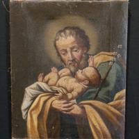 olio su tela S. Giuseppe Gesù prima tela '600