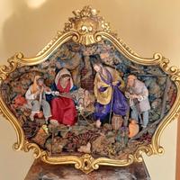 Presepe Napoletano in cornice dorata