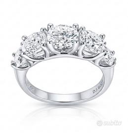 Anello Riviere in Argento con Moissanite 3,6 CT