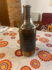 Vaso decorativo in vetro fumé satinato