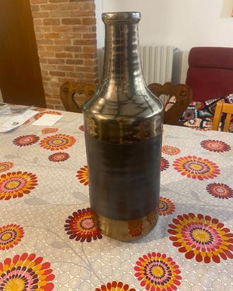 Vaso decorativo in vetro fumé satinato