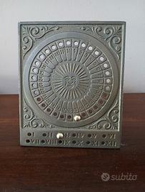 calendario perpetuo ottone o stagno pesante