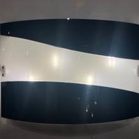 Lampada soffitto vetro curvo nero/bianco