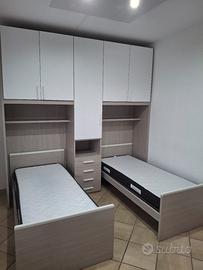 Cameretta a ponte bambini due letti