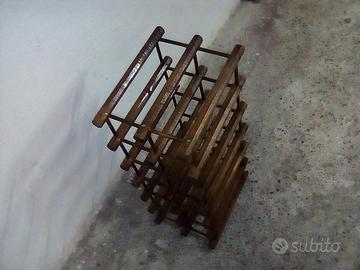 2 portabottiglie in legno impregnate