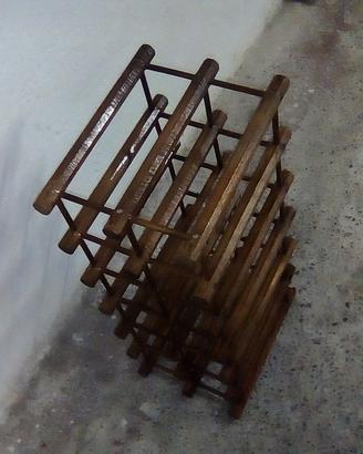 2 portabottiglie in legno impregnate