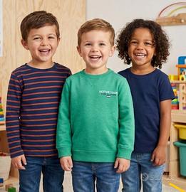 Set 3 pezzi felpa t-shirt e maglia per bimbo 3/4