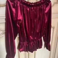 Maglia bordeaux con scollo a barca