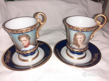  coppia tazzine sissi e francesco giuseppe