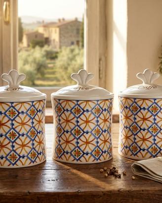 Set 3 barattoli in ceramica da cucina nuovi