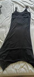 abito nero lungo velato elasticizzato -Made in Ita