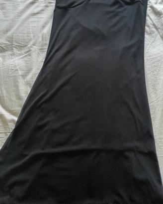 abito nero lungo velato elasticizzato -Made in Ita