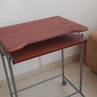 Tavolino con 2' piano estraibile x computer/compit