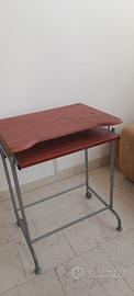 Tavolino con 2' piano estraibile x computer/compit