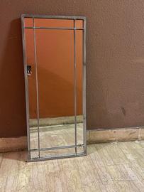 Grande specchio da muro industrial cornice metallo