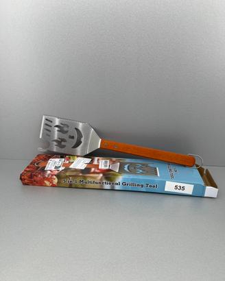 Paletta BBQ 5 in 1 Acciaio Inox Manico Legno