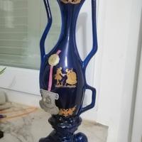 Vaso porcellana bleu cobalto oro zecchino 
