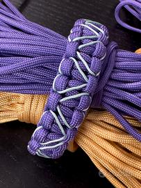 Braccialetto Paracord tipo Schiavo Viola turchese