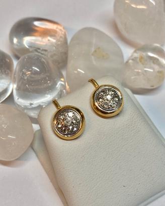 Orecchini a clip in oro giallo e zirconi