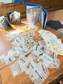Ricca collezione di monete e banconote da oltre 70