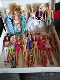 Lotto 18 bambole Barbie Elsa Winx Ken