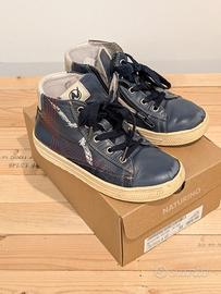 Scarpe alte Naturino n 31 - Pelle blu con cerniera