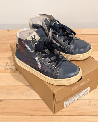 Scarpe alte Naturino n 31 - Pelle blu con cerniera