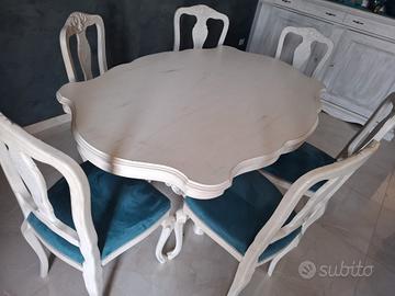 Tavolo + 6 sedie stile shabby