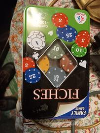 Set 100 fiches poker in scatola metallo