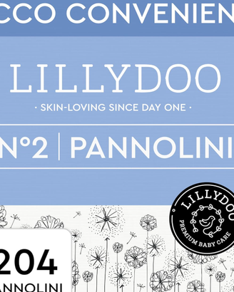 Pannolini LILLYDOO, taglia 2 (4+ kg), 204 pz, deli