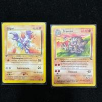 Lotto due carte pokemon prima edizione