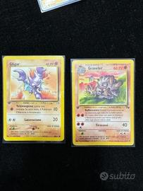 Lotto due carte pokemon prima edizione