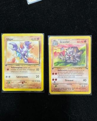 Lotto due carte pokemon prima edizione