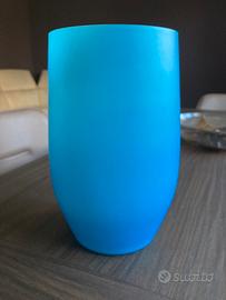 Vaso cilindrico in vetro incamiciato e satinato