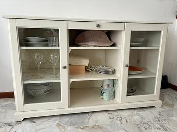 Credenza bianca con 2 vetrine