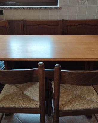 Tavolo e giropanca legno massiccio