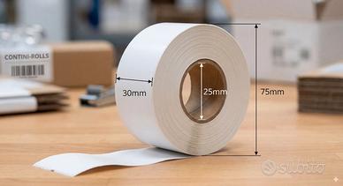 50 Rotoli Etichette TERMICHE DIRETTE Continue 30mm