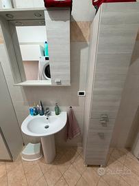 Mobile con specchiera e mobile alto bagno